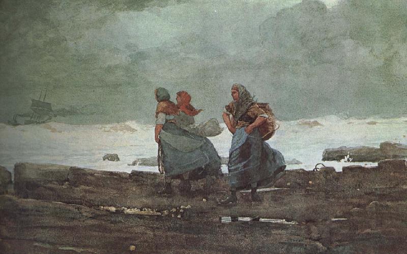 Winslow Homer Fisherwoman Mother oil painting picture